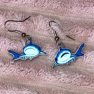 Shark earrings for pierced ears